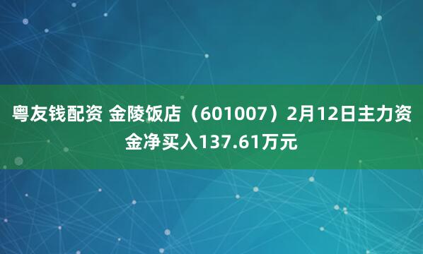 粤友钱配资 金陵饭店（601007）2月12日主力资金净买入137.61万元