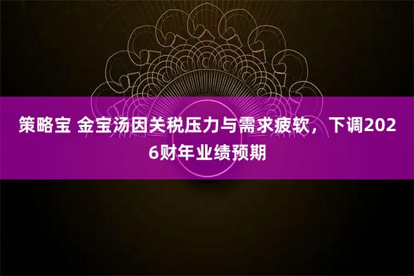 策略宝 金宝汤因关税压力与需求疲软,下调2026财年业绩预期